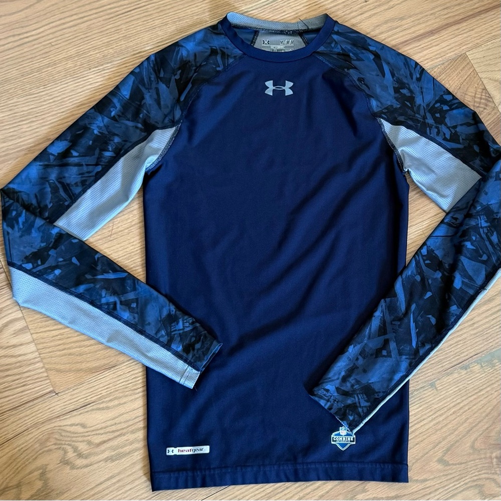 Under Armour Blue Camo Long Sleeve Compression Tee - Heatgear